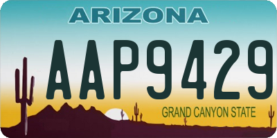 AZ license plate AAP9429