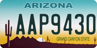 AZ license plate AAP9430