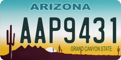 AZ license plate AAP9431