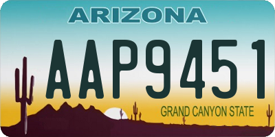 AZ license plate AAP9451