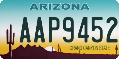 AZ license plate AAP9452