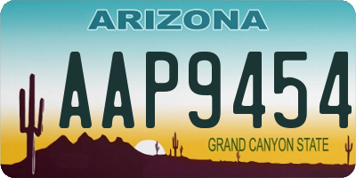 AZ license plate AAP9454