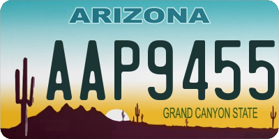 AZ license plate AAP9455