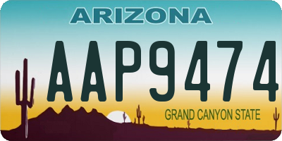 AZ license plate AAP9474