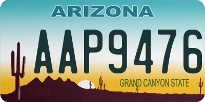 AZ license plate AAP9476