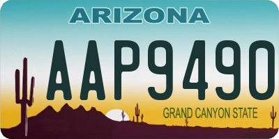 AZ license plate AAP9490