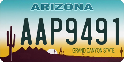 AZ license plate AAP9491