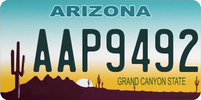 AZ license plate AAP9492