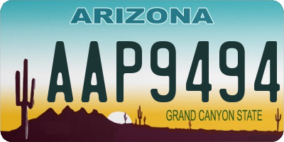 AZ license plate AAP9494