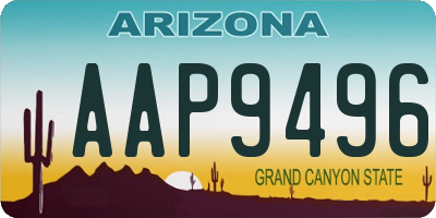 AZ license plate AAP9496