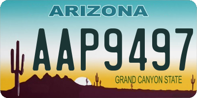 AZ license plate AAP9497