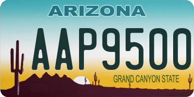 AZ license plate AAP9500