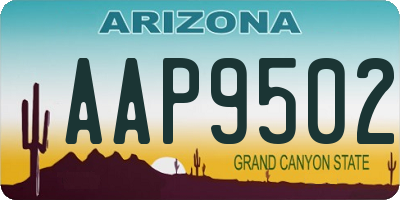 AZ license plate AAP9502