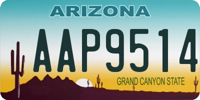 AZ license plate AAP9514