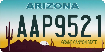 AZ license plate AAP9521