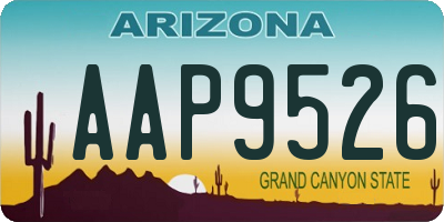 AZ license plate AAP9526