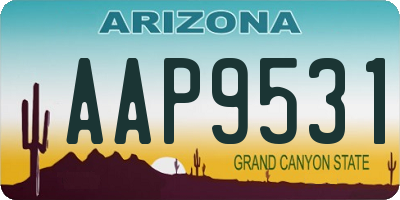 AZ license plate AAP9531