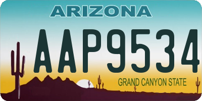 AZ license plate AAP9534