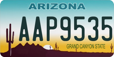 AZ license plate AAP9535