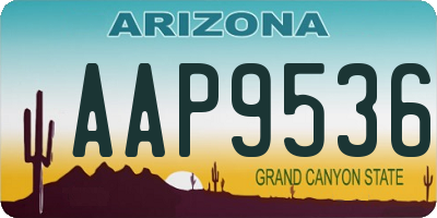 AZ license plate AAP9536