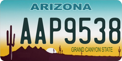 AZ license plate AAP9538