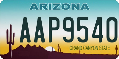 AZ license plate AAP9540