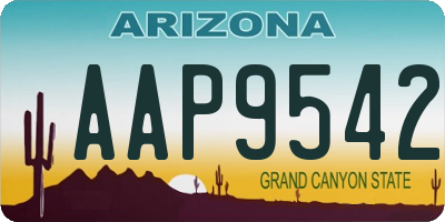 AZ license plate AAP9542