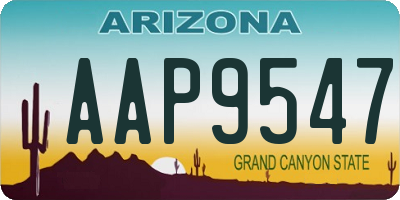 AZ license plate AAP9547