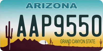 AZ license plate AAP9550