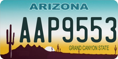 AZ license plate AAP9553