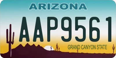 AZ license plate AAP9561