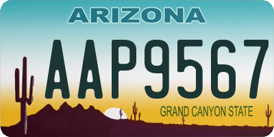 AZ license plate AAP9567