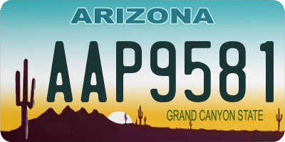 AZ license plate AAP9581