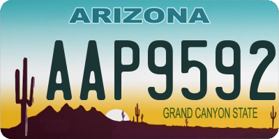 AZ license plate AAP9592