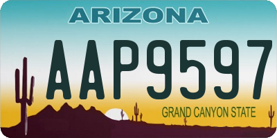 AZ license plate AAP9597