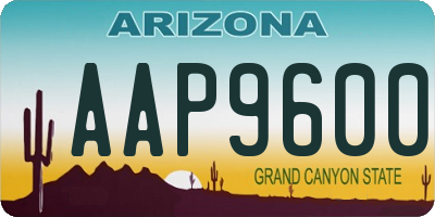 AZ license plate AAP9600