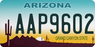 AZ license plate AAP9602