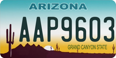 AZ license plate AAP9603