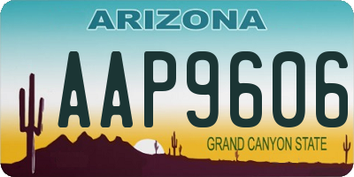 AZ license plate AAP9606