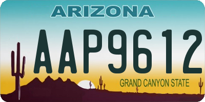 AZ license plate AAP9612