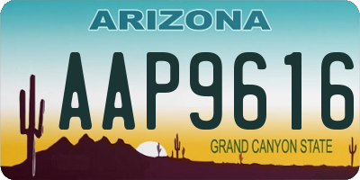 AZ license plate AAP9616