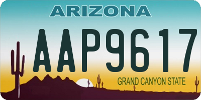 AZ license plate AAP9617