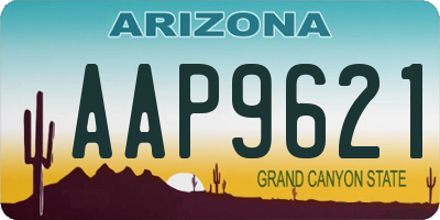 AZ license plate AAP9621