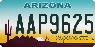 AZ license plate AAP9625