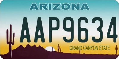AZ license plate AAP9634