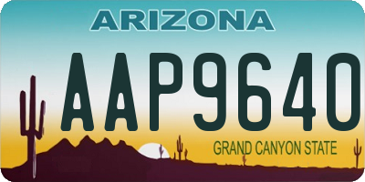 AZ license plate AAP9640