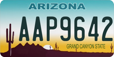 AZ license plate AAP9642