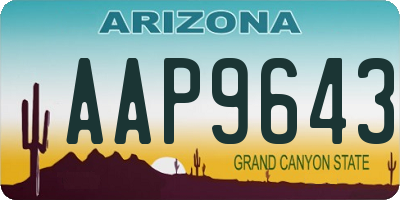 AZ license plate AAP9643