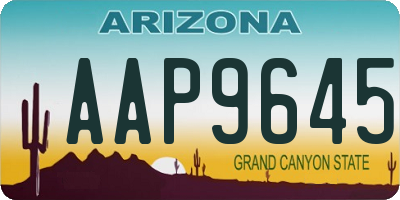 AZ license plate AAP9645