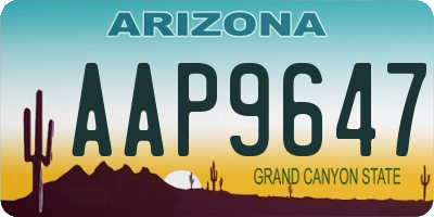 AZ license plate AAP9647